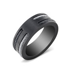 Black Plated Wire Cable Ring (Size 8)