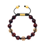 Red Tiger Eye + Gold Bracelet (Small)