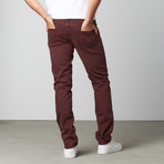 Macall Colored 5-Pocket Slim Fit Denim // Maroon (34WX32L)