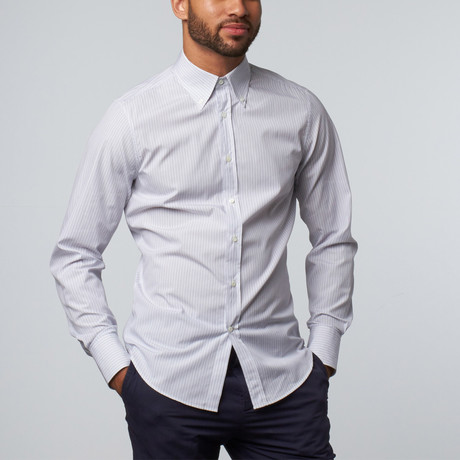 Khim Pin Stripe Button-Up // White (S)