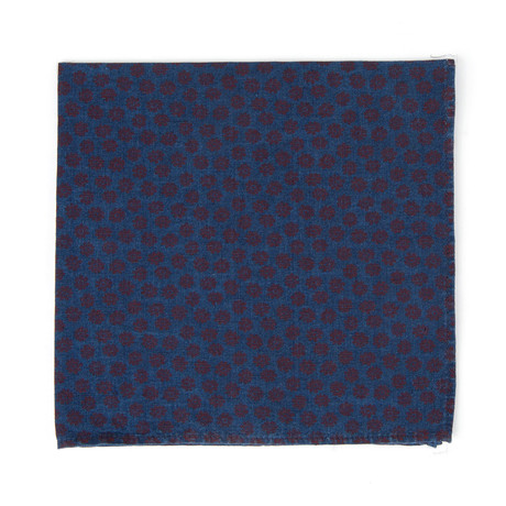 Locke Dot Pocket Square // Blue + Red