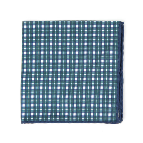 Fedel Plaid Pocket Square // Green