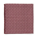 Marcott Circle Print Pocket Square // Red