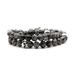 Obsidian Skull Wrap Bracelet (S)