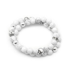Howlite Skull Wrap Bracelet (S)