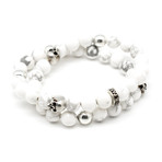 Howlite Skull Wrap Bracelet (S)
