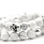 Howlite Skull Wrap Bracelet (S)