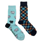 Plaid Sheep Socks // Pack Of 2 // Black + Green