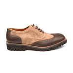 Capo Light Wing-Tip Brogue Oxfords // Camel + Brown (US: 11)