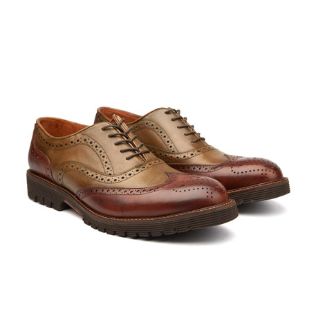 Capo Light Wing-Tip Brogue Oxfords // Olive Brown (US: 11)