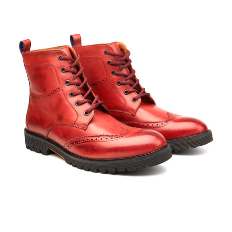 Wingtip Lace-Up Boot // Burgundy (US: 8)