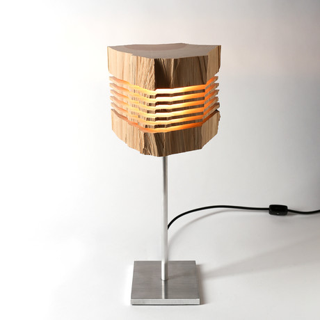 Reclaimed Wood Light Sculpture // Aluminum Stand