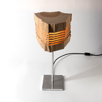 Reclaimed Wood Light Sculpture // Aluminum Stand