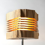 Reclaimed Wood Light Sculpture // Aluminum Stand