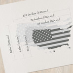 United States Flag Map // White (75”W x 45"H)