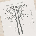 Twin Birch Tree (Brown Accents)