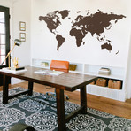 World Map // Brown (140”W x 67"H)