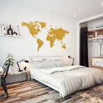 World Map // Gold (140”W x 67"H)