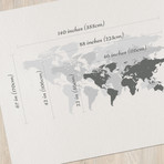 World Map // Black (88”W x 42"H)