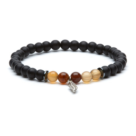 Matte Onyx Leaf Bracelet // Smoked Topaz
