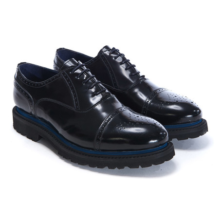 Platform Cap-Toe Oxford // Black (Euro: 40)