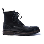 Del Re // Wing Cap Derby Ankle Boot // Black (Euro: 42)