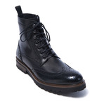 Del Re // Wing Cap Derby Ankle Boot // Black (Euro: 41)