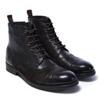 Toe Cap Derby Ankle Boot // Dark Brown (Euro: 44)