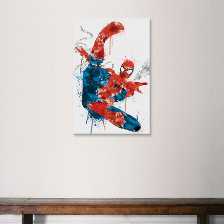 Ultimate Spider-Man // Watercolor Splatter (60"W x 40"H x 01.5"D)