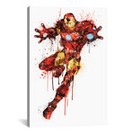 Avengers Assemble // Iron Man // Watercolor Splatter (60"W x 40"H x 01.5"D)