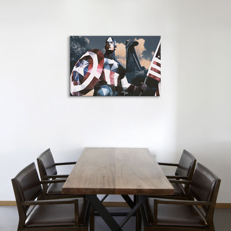 Avengers Assemble // Captain America // Geometric Classic (60"W x 40"H x 01.5"D)