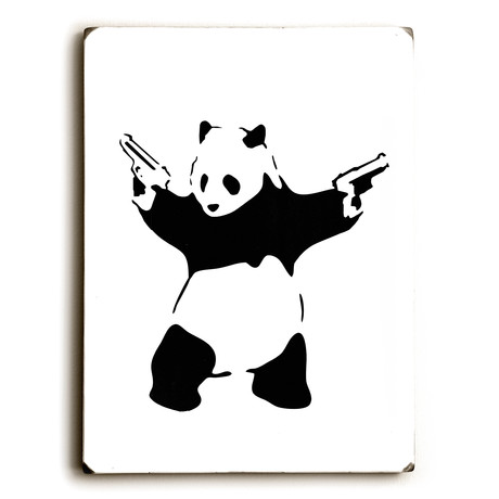 Panda Guns (9"W x 12"H // Solid Wood)