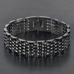 Dual Finish Half Moon Bracelet (Silver)