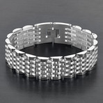 Dual Finish Half Moon Bracelet (Silver)