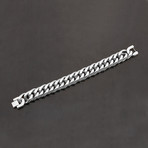 Solid Cuban Curb Chain Bracelet (Silver)