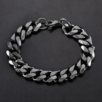 Solid Beveled Curb Chain Bracelet (Silver)