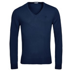 Versace Collection // V-Neck Sweater // Dark Blue (XL)