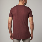 Oversize Straps Crewneck Tee // Wine (XS)