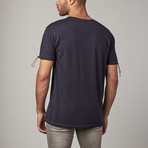 Gathered Sleeve Crewneck // Navy Blue (M)