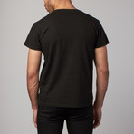 Plain V-Neck Organic Cotton Tee // Black (XL)