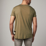 Crewneck Side Strap Tee // Olive Green (XS)