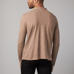 Linen Blend Henley Tee // Beige (S)