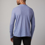 Linen Blend Henley Tee // Sky Blue (M)