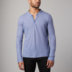 Linen Blend Henley Tee // Sky Blue (M)