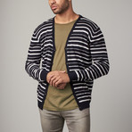 Striped Cardigan // Marine (2XL)