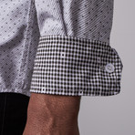 Interaffair // Meade Long Sleeve Button-Up // Light Grey + Black (XL)