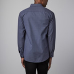 Interaffair // Kagan Long Sleeve Button-Up // Navy + Grey (2XL)