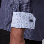 Interaffair // Kagan Long Sleeve Button-Up // Navy + Grey (2XL)