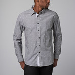 Interaffair // Cabell Long Sleeve Button-Up // Black + White (XL)