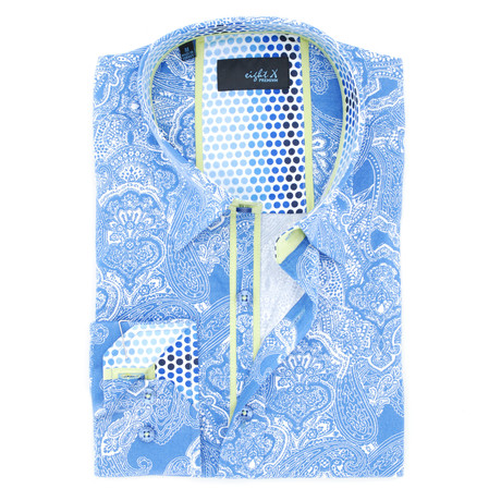 Paisley Button-Up // Blue (S)